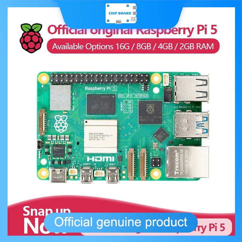 Raspberry Pi 5 8Gb - คอมพิวเตอร์บอร์ดเดี่ยว Raspberry Pi 5 รุ่นทางการ, Cortex-A76,