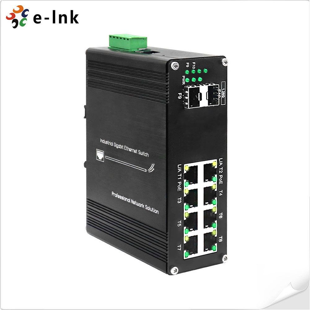 Managed Gigabit Poe Switch 8 Port 802.3At - สวิตช์อุตสาหกรรมแบบจัดการ 8 พอร์ต Gigabit PoE+ พร้อมช่อง