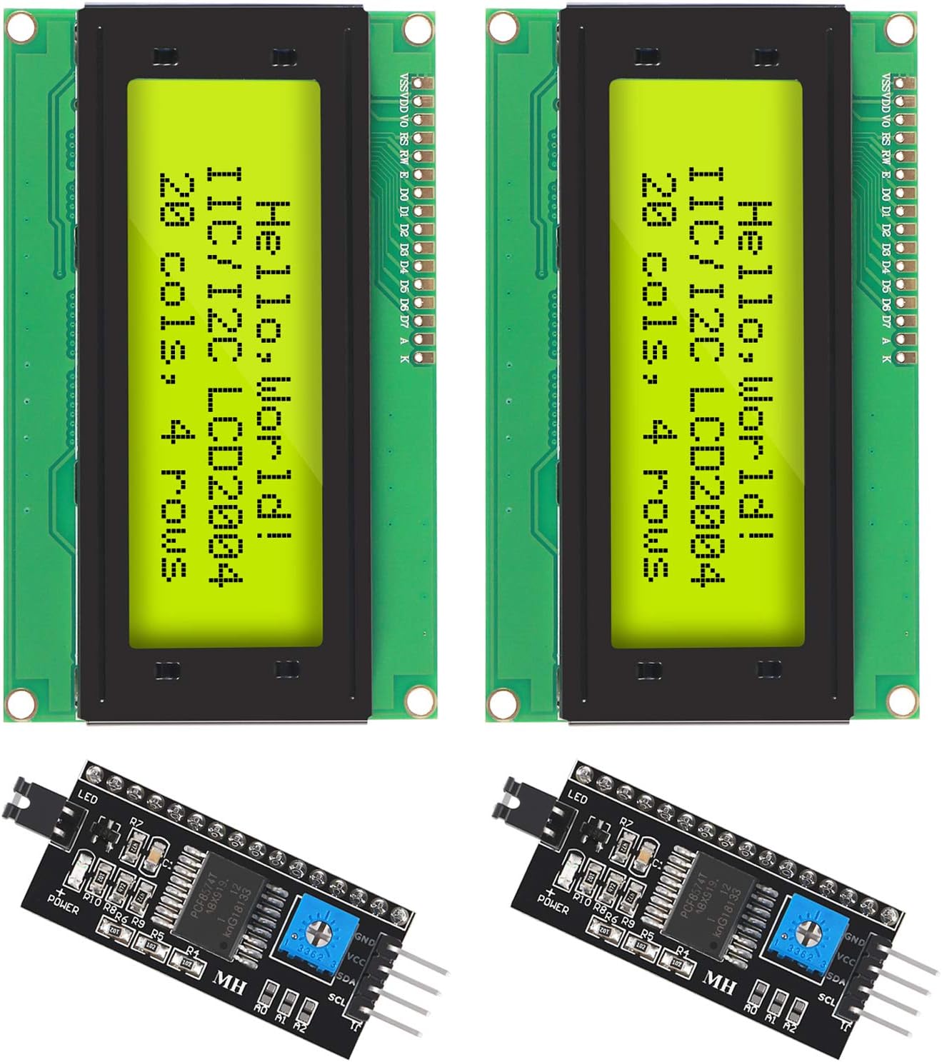 Turing Pi 2 - 2ชิ้น I2C IWI อนุกรมจอแอลซีดี2004 20x4โมดูลแสงสีฟ้ากับ I2C