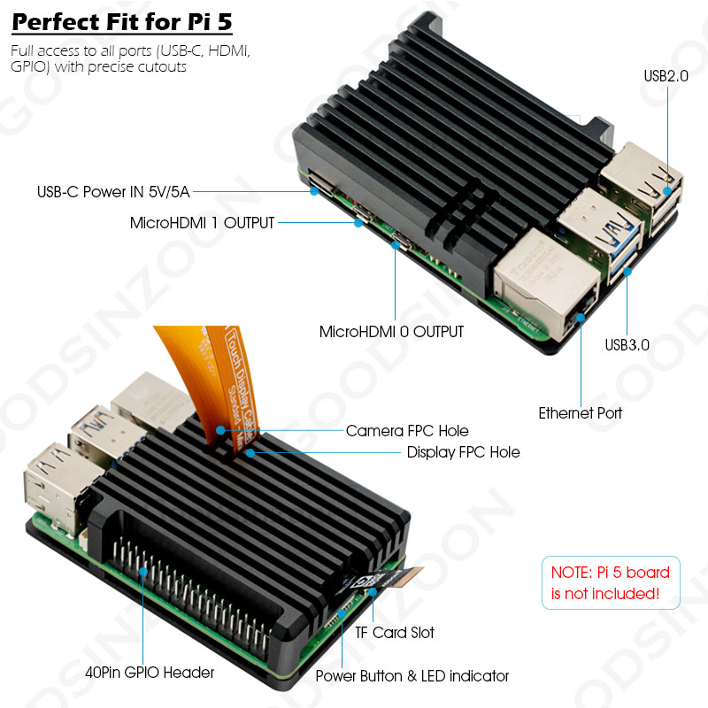 เคสเกราะอลูมิเนียมราสเบอร์รี่  - Raspberry Pi 5 8Gb บทวิจารณ์และราคา