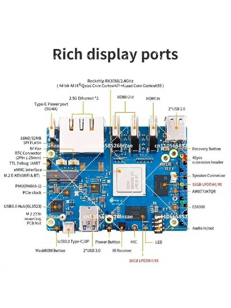 Orange Pi 5 plus คอมพิวเตอร์บอ - Orange Pi 5 Plus 32Gb บทวิจารณ์และราคา